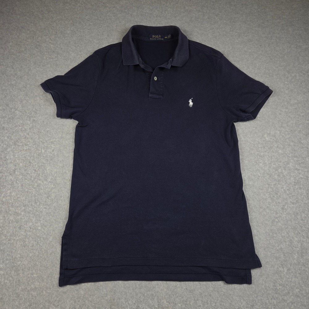 Polo Ralph Lauren Mens Navy Blue Short Sleeve Polo Shirt Size M Pony Logo